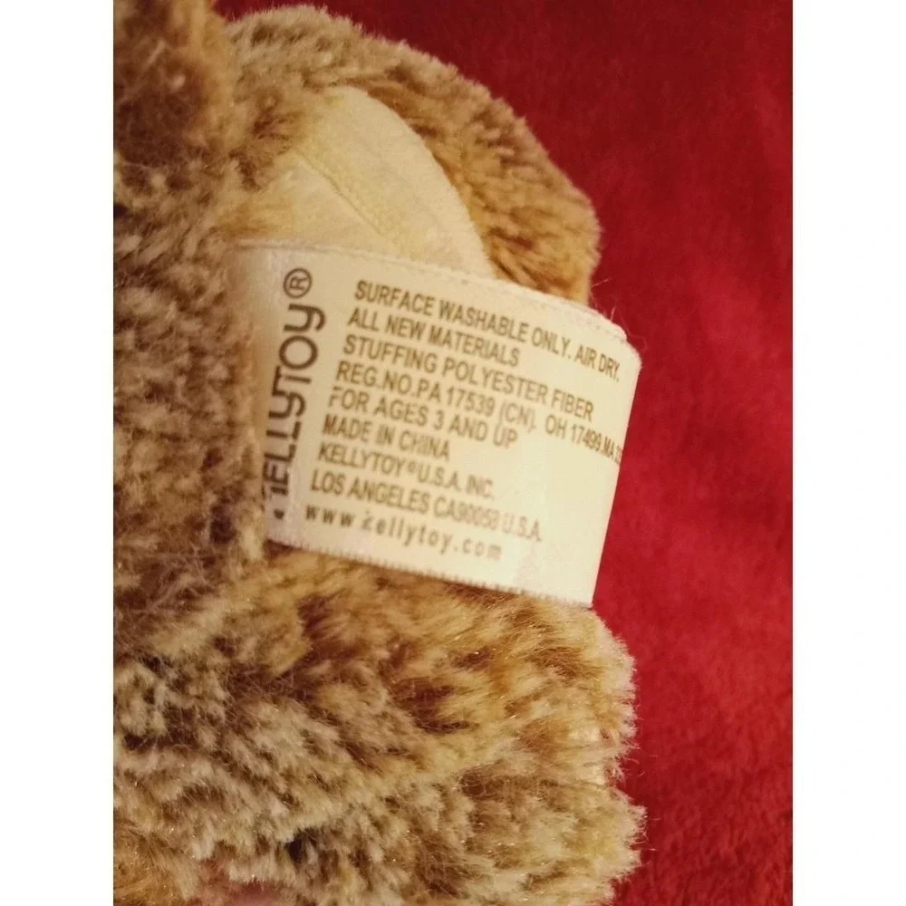 Plush Kellytoy RETIRED Valentine Plush Stuffed Monkey Embroidered Heart on Foot